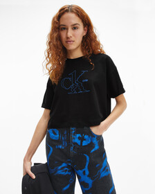 ROLLED UP SLEEVE BOXY TEE, Ck Black, hi-res