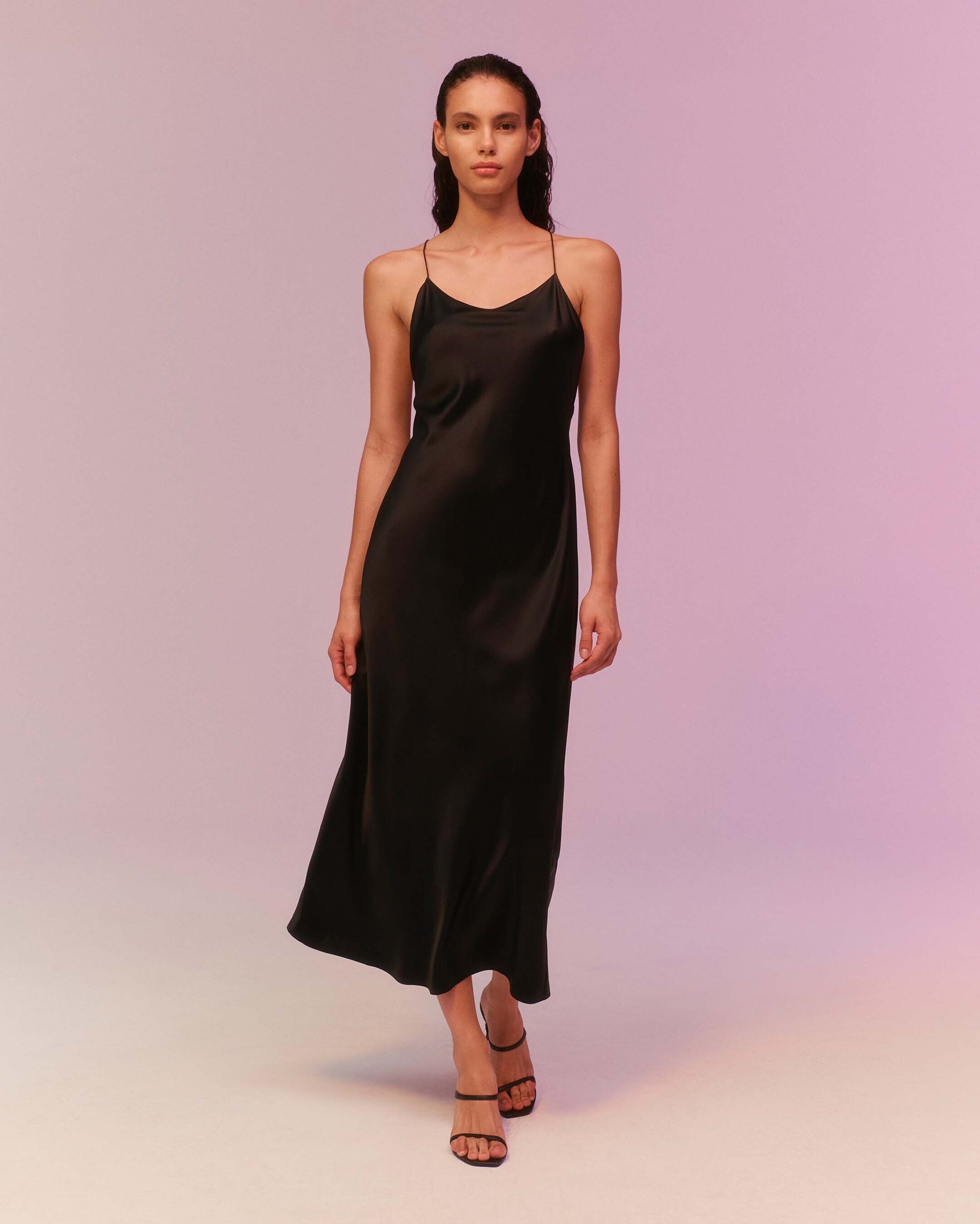 Silk Open Back Dress black Calvin Klein Hong Kong