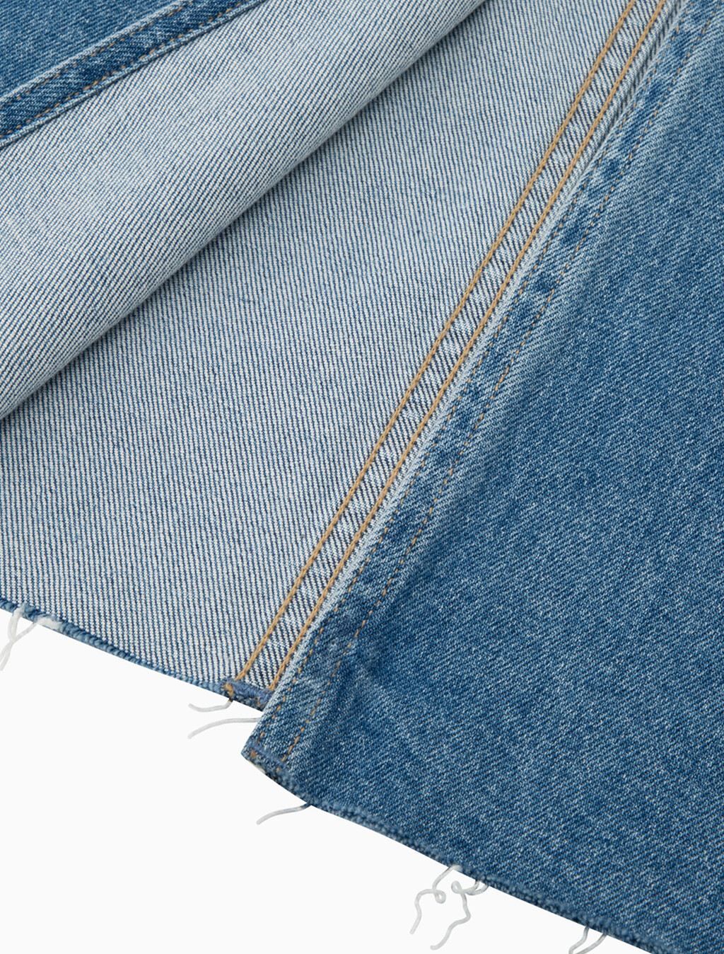 RECONSIDERED 開衩超長牛仔半身裙, Med Blue F Split Cross Wb Rwh, hi-res