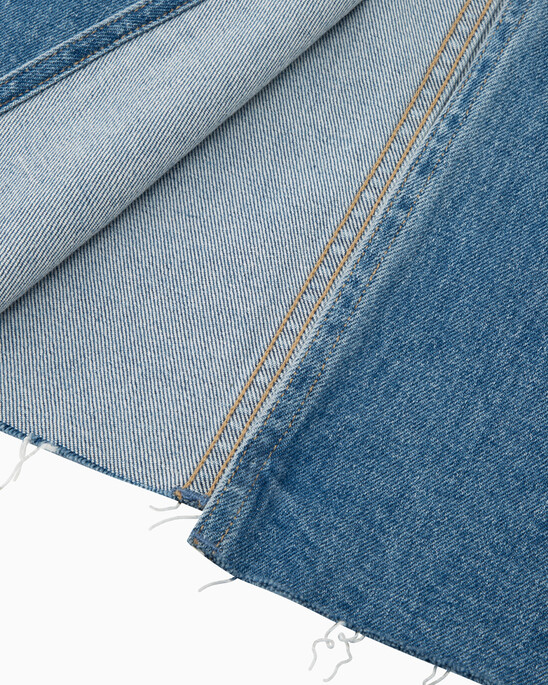 RECONSIDERED FRONT SPLIT MAXI DENIM SKIRT