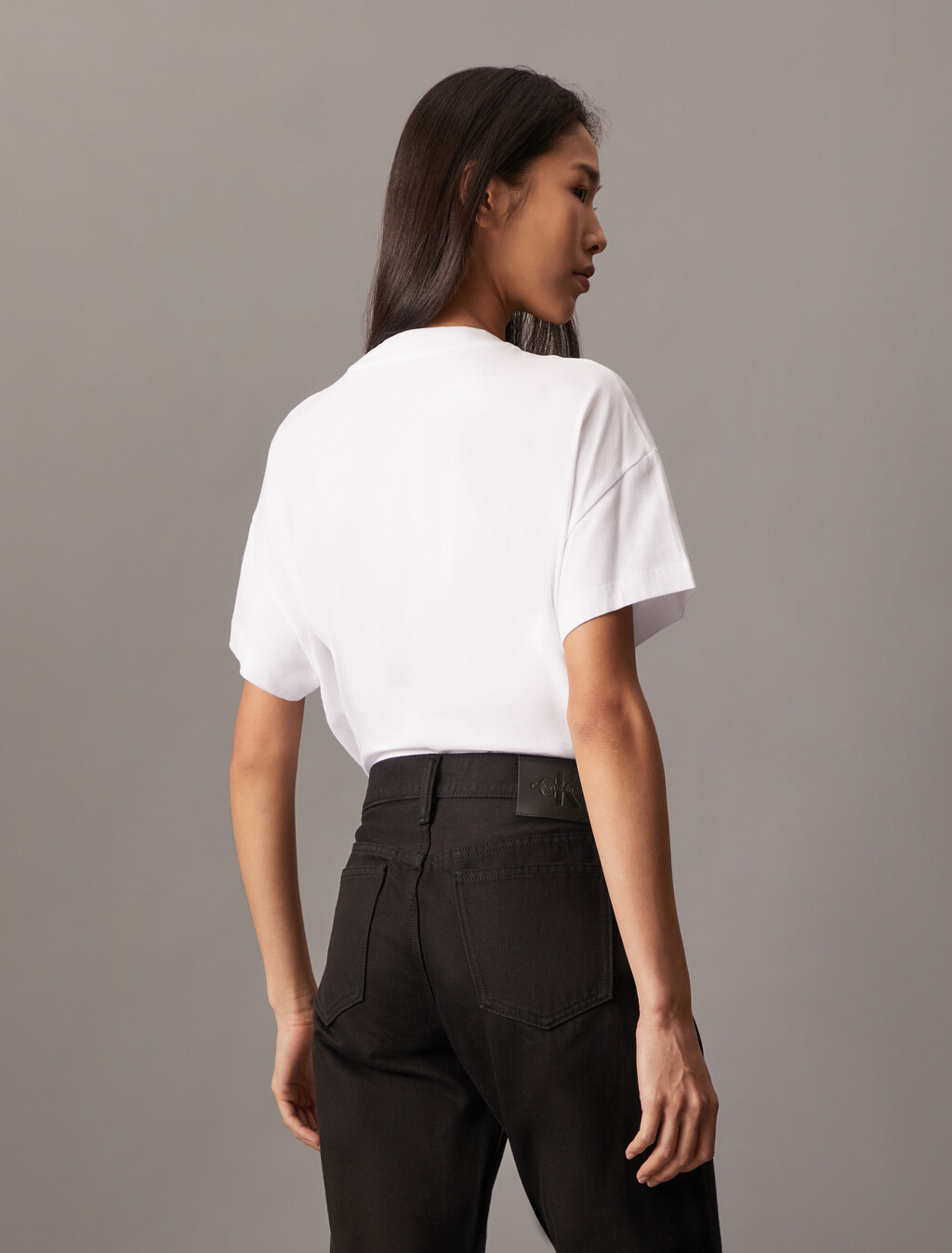 Embroidered Relaxed Tee, Bright White, hi-res