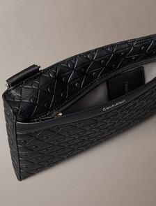 Embossed Emblem Logo Sling Bag, Black, hi-res