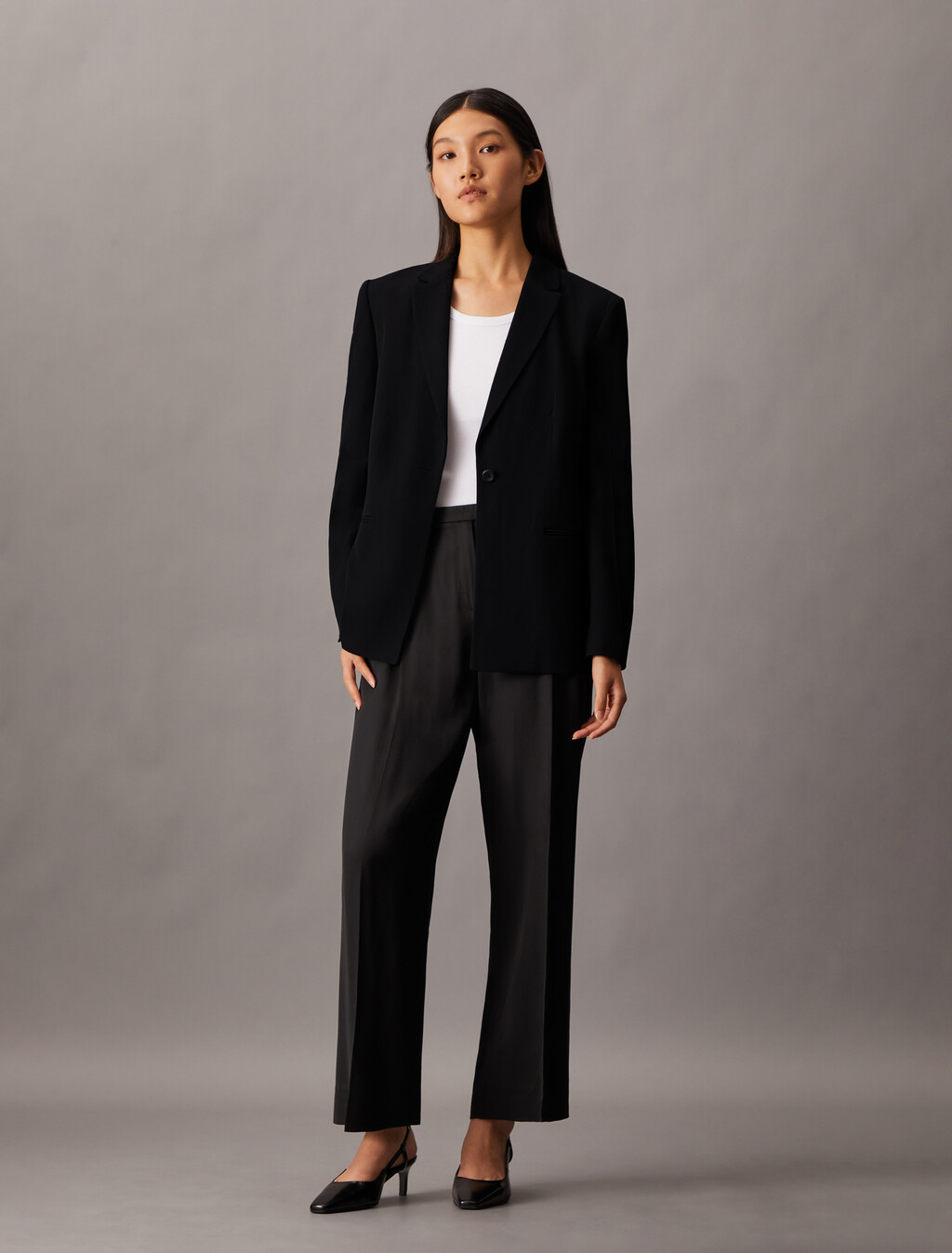 Hero Viscose Twill Slim Blazer, Black, hi-res