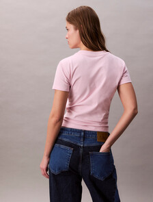 Oval Logo Print Slim Tee, Sweet Pink, hi-res