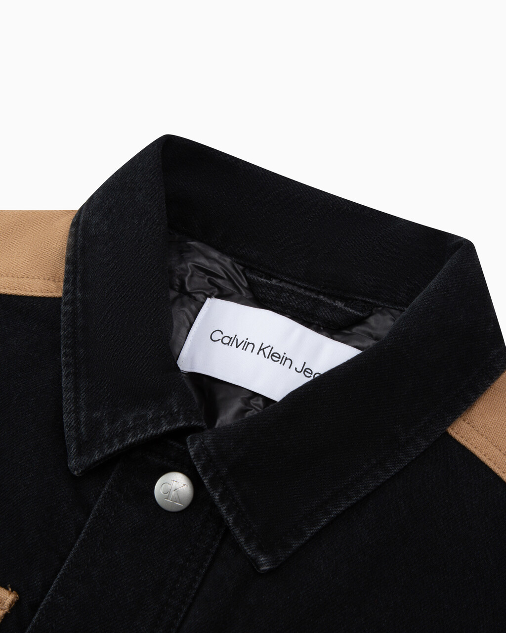 Amplify Workwear Padded Denim Vest, WASHED BLK/BRWN, hi-res