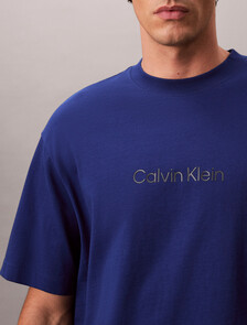 Calvin Logo Crew Neck Tee, Blue Majesty, hi-res