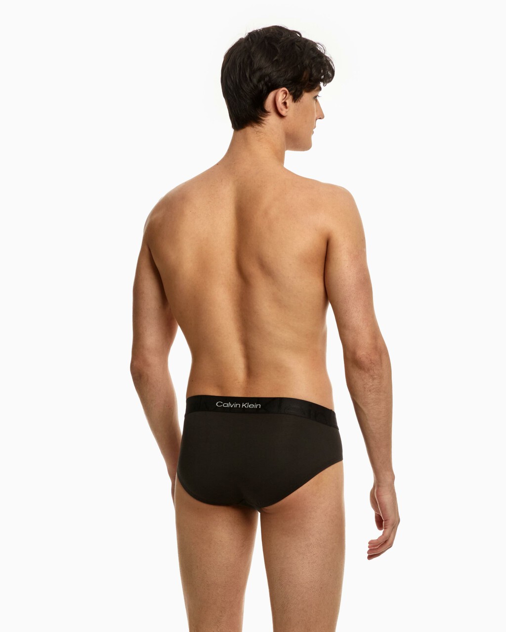 Embossed Icon Cotton Hipster Briefs, black