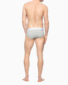 CK ONE COTTON ALL-OVER PRINT HIP BRIEFS, H111 Heather Grey, hi-res