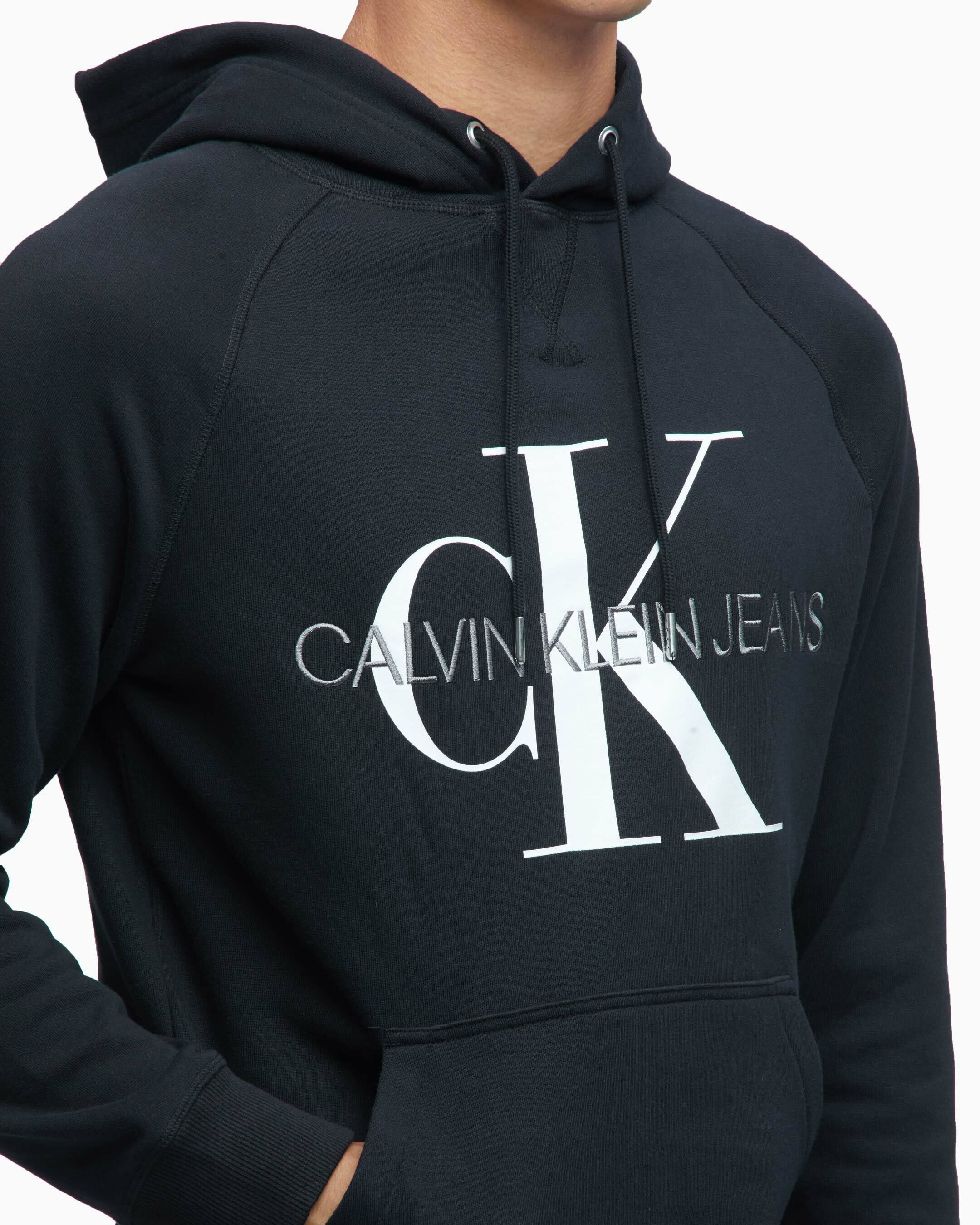 Calvin Klein Cotton Monogram Badge Half Zip Sweat in Black for Men Mens Clothing Sweaters and knitwear Zipped sweaters 