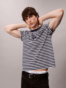 Monogram Logo Stripe Relaxed T-Shirt, Xenon Blue, hi-res