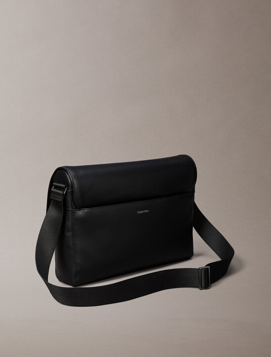 Saffiano Emblem Logo Messenger Bag