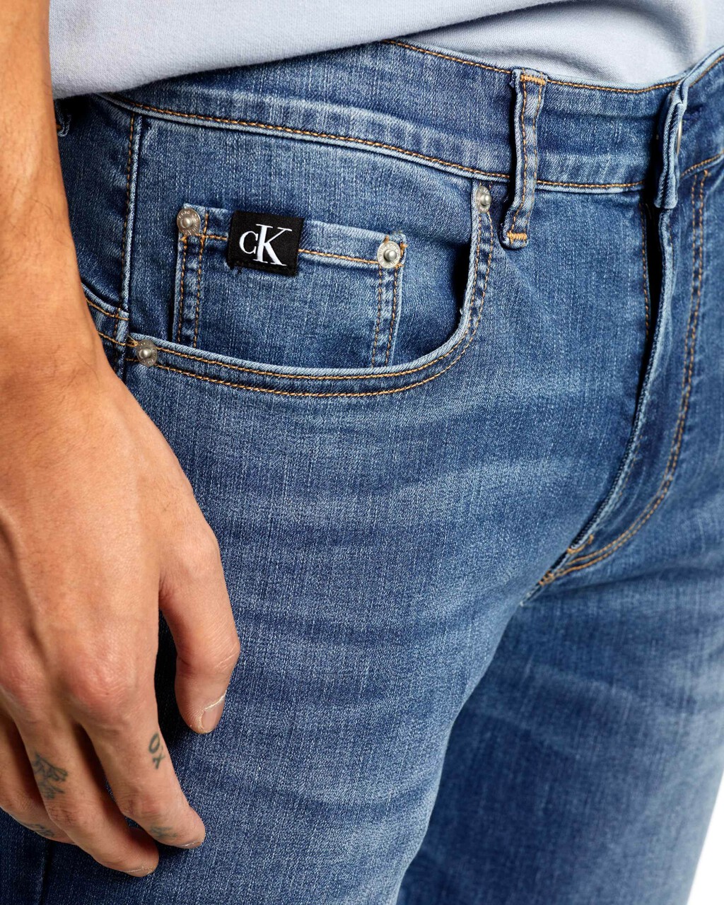 CLIMATE TECH BODY TAPER JEANS, Mid Blue, hi-res