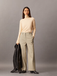 Cotton Chino Relaxed Trousers, Crockery, hi-res
