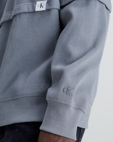 Relaxed Material Mix Sweatshirt, Overcast Grey, hi-res