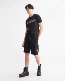 MOVEMENTS 毛刺標誌修身 T 裇, Ck Black, hi-res