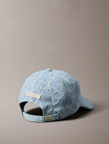Allover Emblem Logo Denim Baseball Cap, Light Wash, hi-res