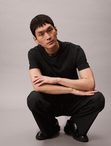 純色 Liquid Touch 液感圓領 T 恤, Black, hi-res