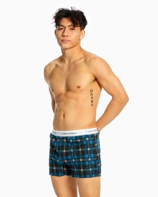 Knit 合身版型四角褲, STRUCTURE FIELD PLAID BLACK, hi-res