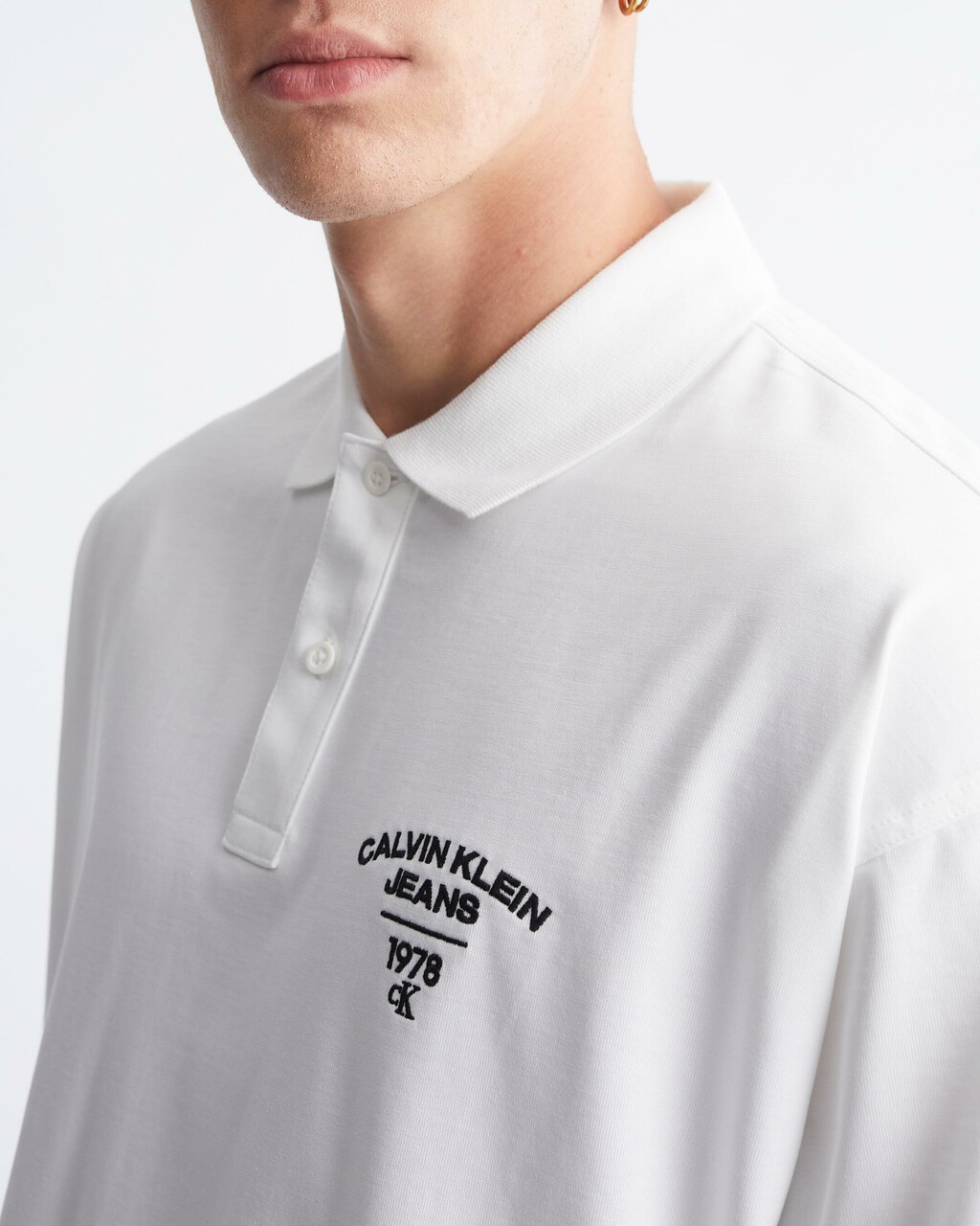 Varsity 弧形標誌 Polo 裇, Bright White, hi-res
