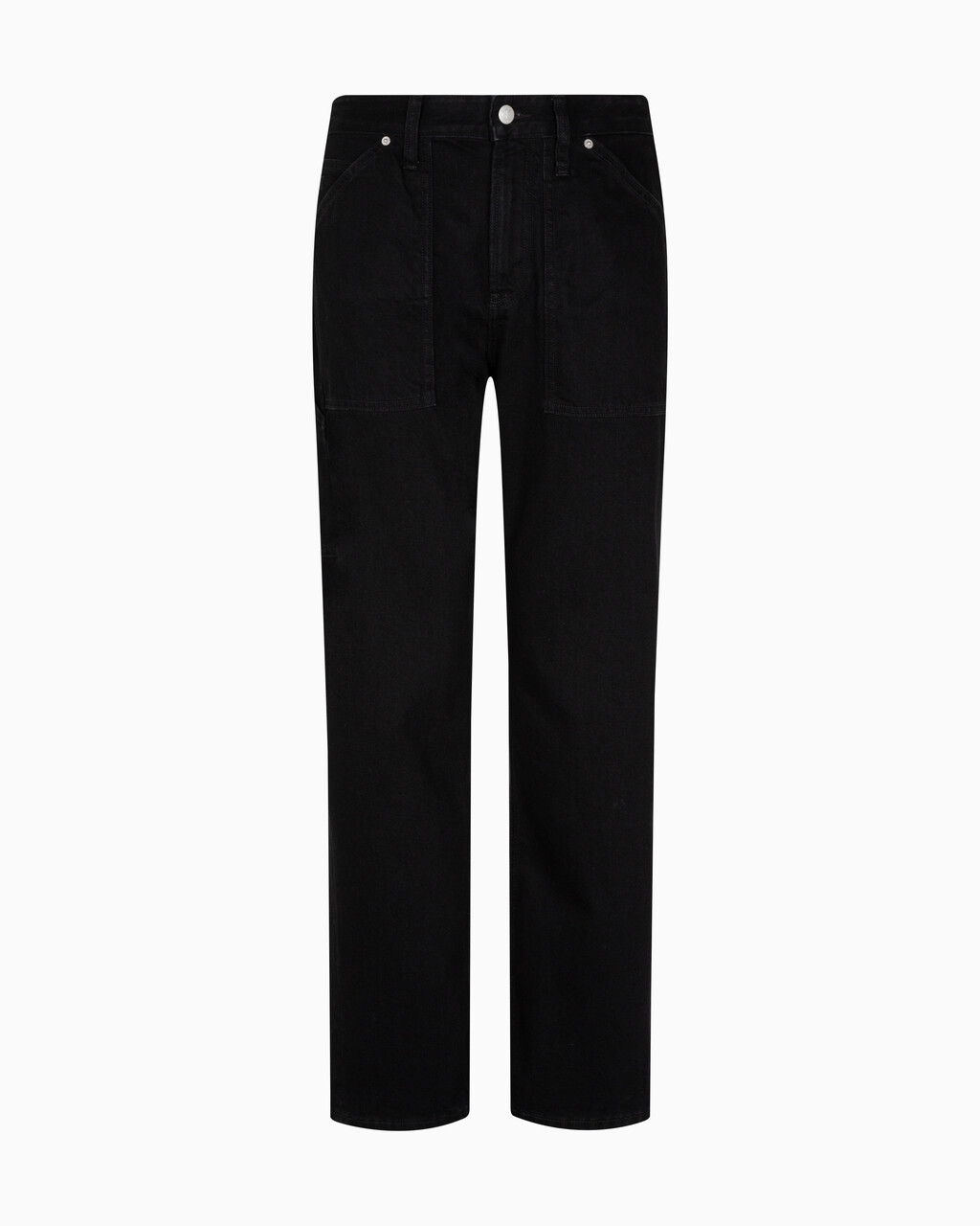 Recycled Cotton 90s Straight Workwear Pants, WASHED BLACK, hi-res