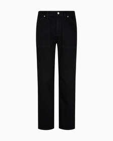Recycled Cotton 90s Straight Workwear Pants, WASHED BLACK, hi-res