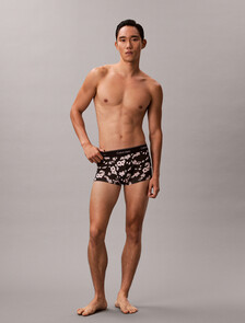 Icon Microfiber Stretch Low Rise Trunk, Cherry Blossom Black, hi-res