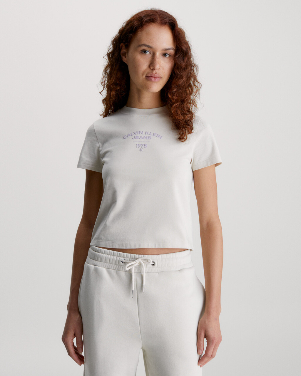Slim Varsity Logo T-Shirt, Eggshell, hi-res