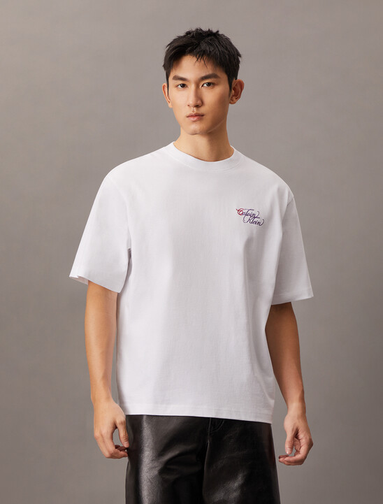 Two Tone Logo Embroidery Oversized Tee