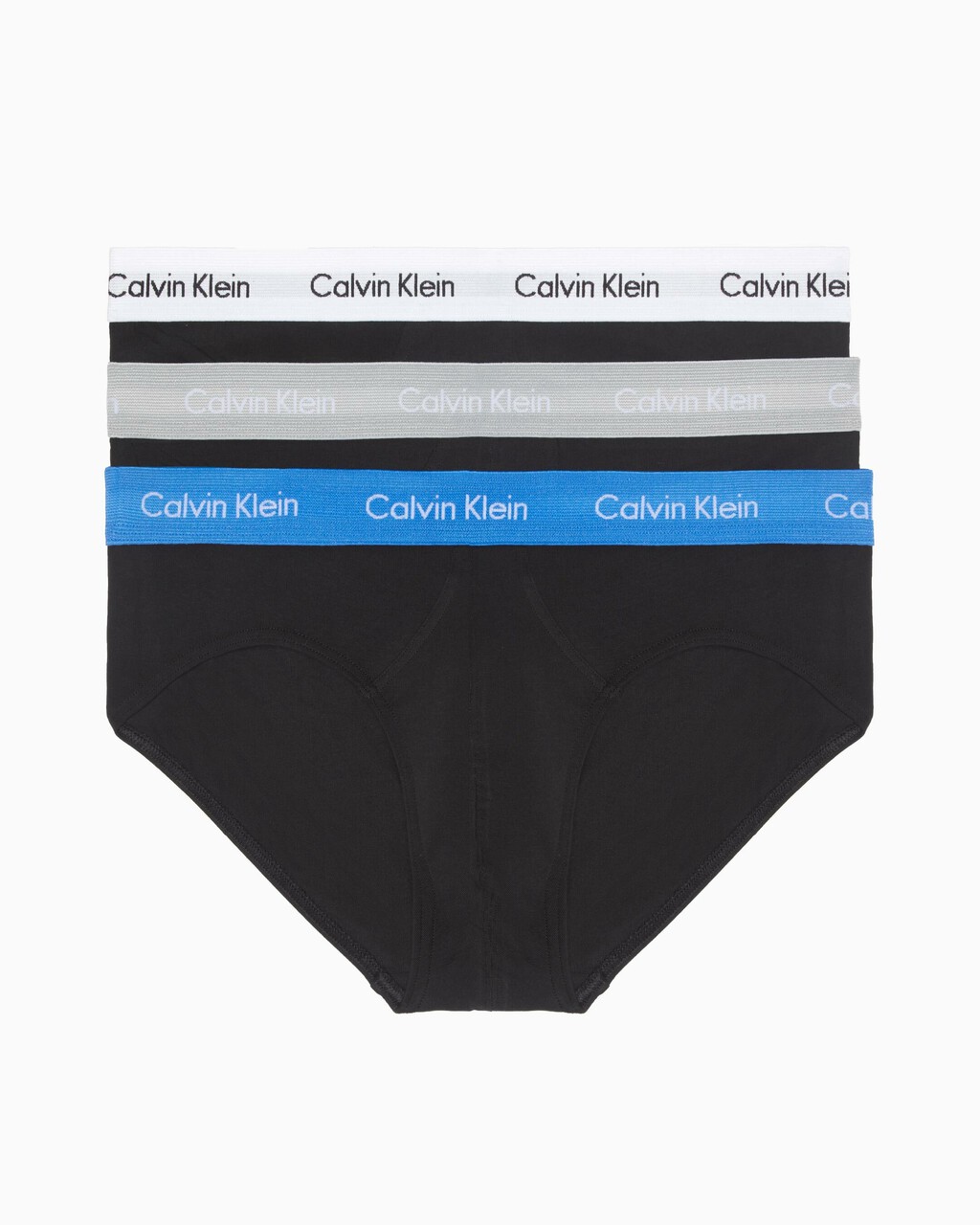 Cottons Stretch 低腰三角褲, Black w/ Grey Heather          White, hi-res