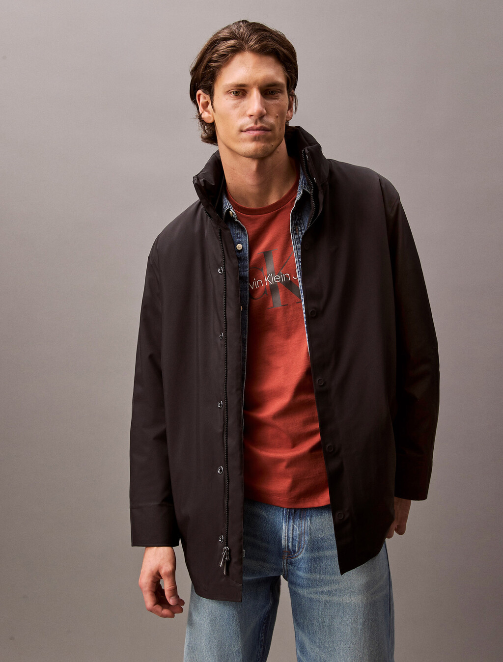 Heavyweight Mid Length Puffer Jacket, Black, hi-res