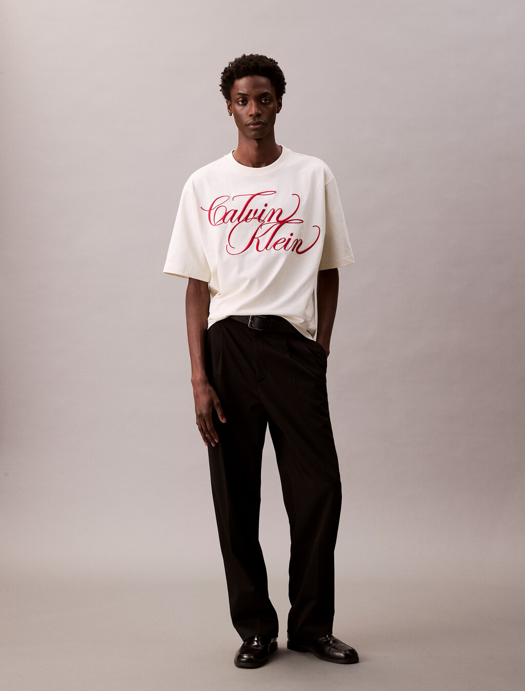 Cotton Relaxed Embroidered Graphic Tee, Snow White, hi-res