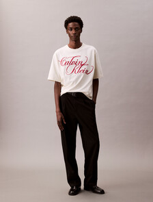 Cotton Relaxed Embroidered Graphic Tee, Snow White, hi-res
