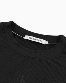 SIDE GATHER MONOGRAM TEE, Ck Black, hi-res