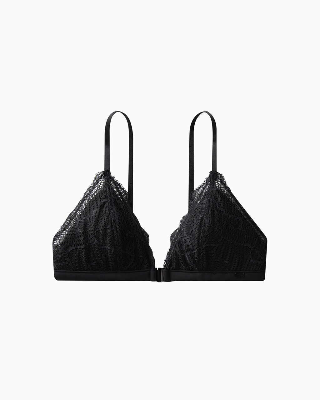 Lace Lightly Lined Triangle Bra, Black, hi-res
