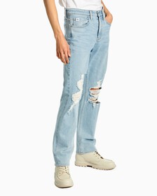 90S DISTRESSED STRAIGHT JEANS, Bleached Blue Dstr, hi-res