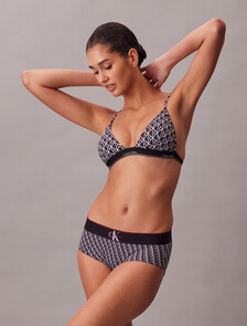 CK Icon 三角比基尼泳衣, 20242 ICON COTTON EMBLEM+BLACK, hi-res