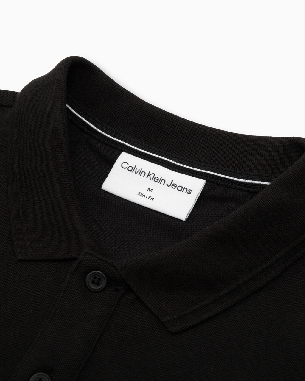 Ck Badge Slim Smooth Cotton Polo, Ck Black, hi-res