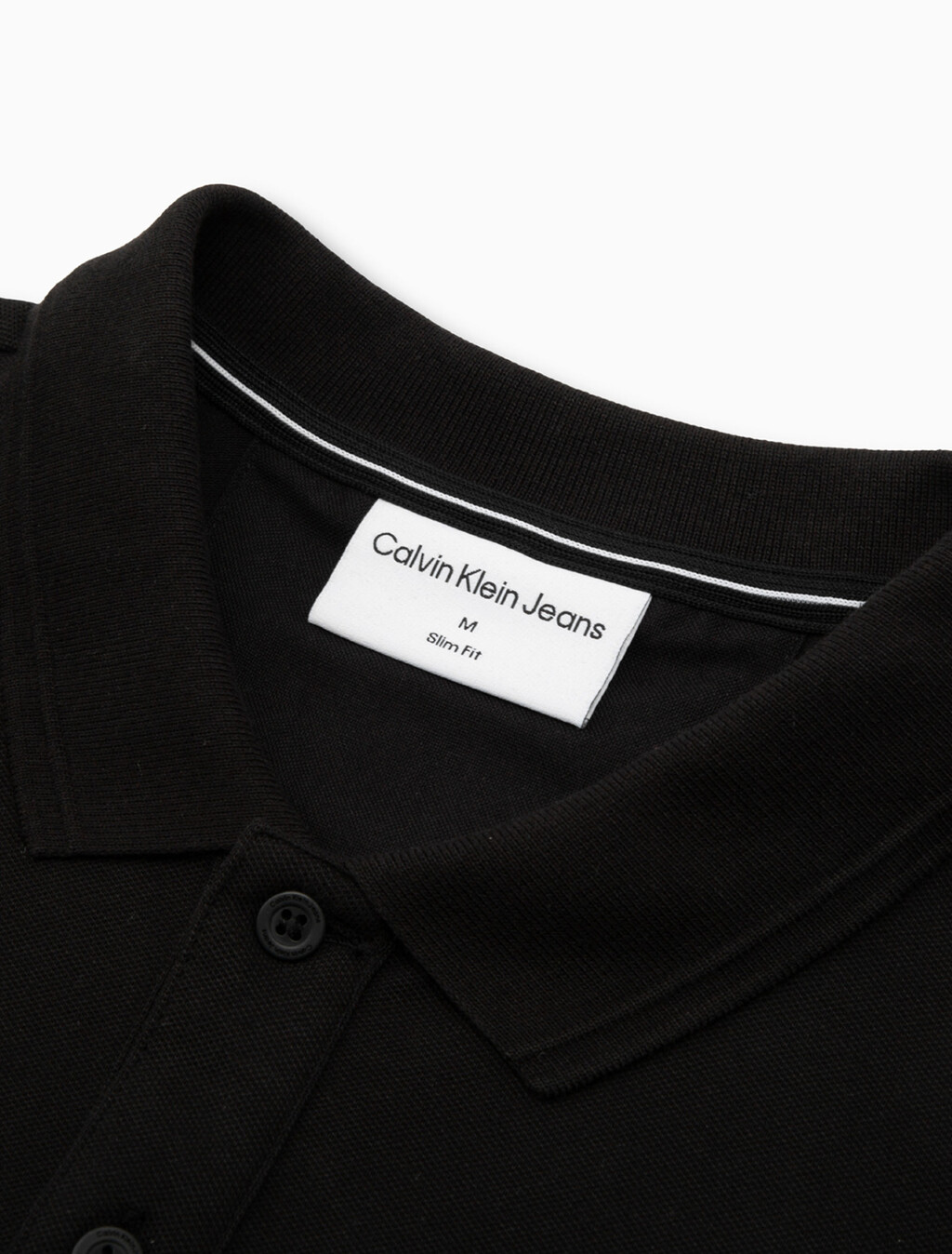 Ck 徽章修身光滑棉質 Polo 衫, Ck Black, hi-res