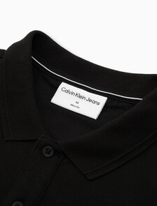 Ck 徽章修身光滑棉質 Polo 衫, Ck Black, hi-res