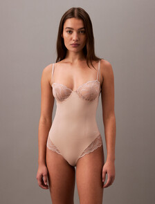 Sensual Stretch Lace Bodysuit, Cedar, hi-res