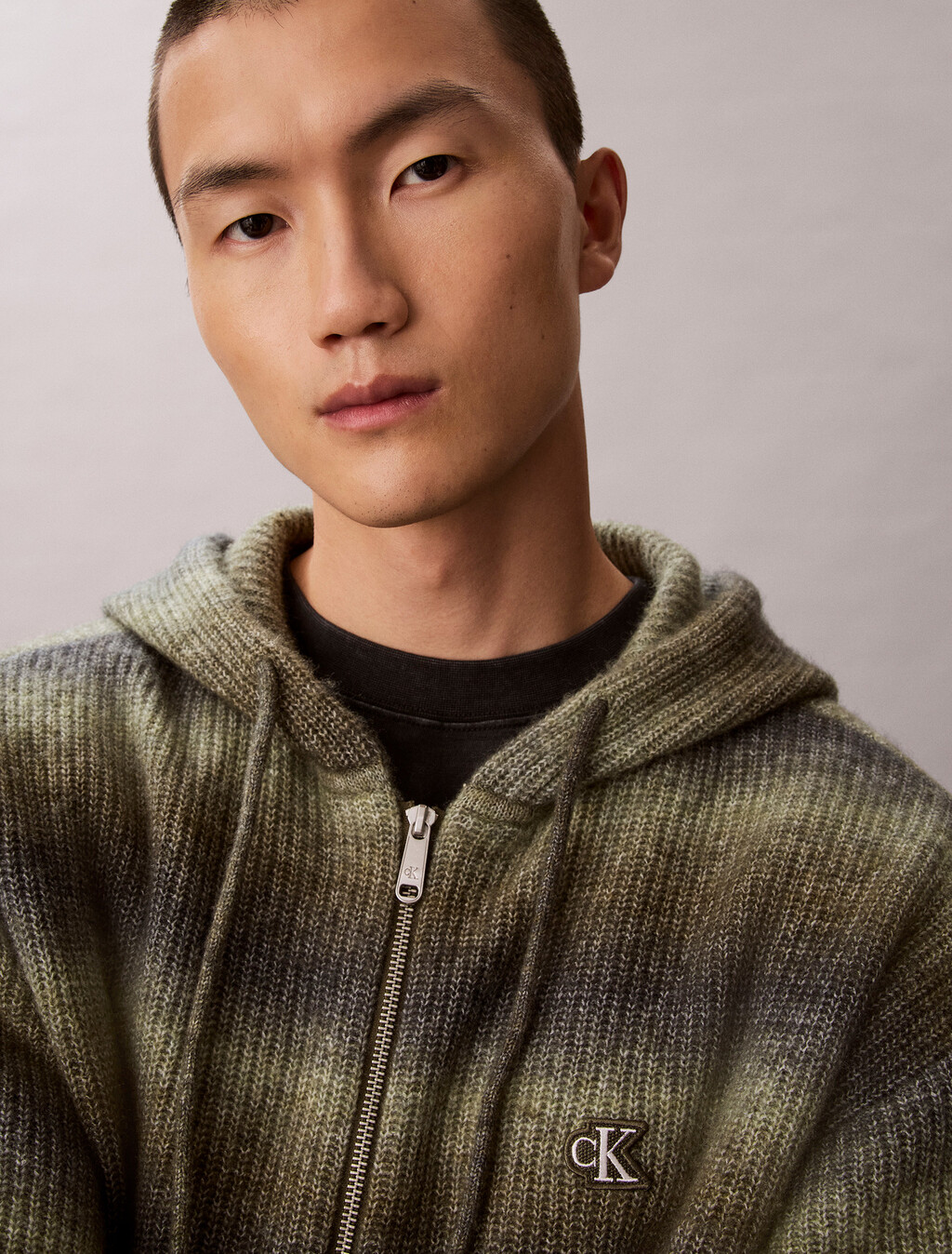 Ombr&eacute; Zip-Up Hoodie, Olive Night, hi-res