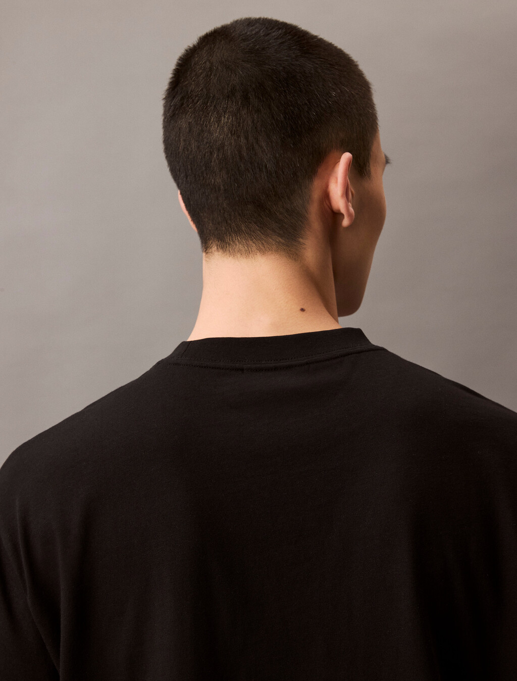 Calvin Logo Crew Neck Tee, Black, hi-res
