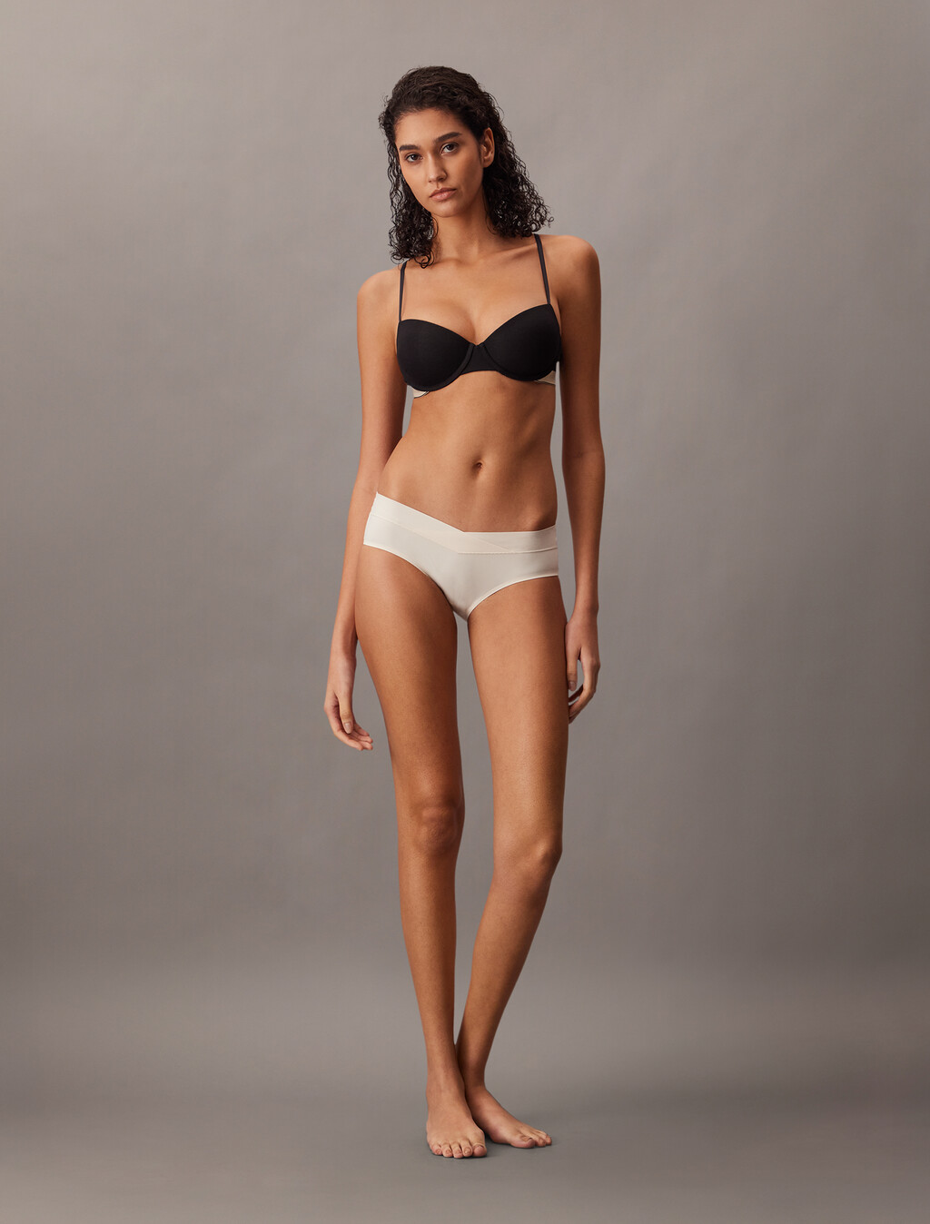 承托半杯式胸圍 - Heritage Cotton, Black, hi-res