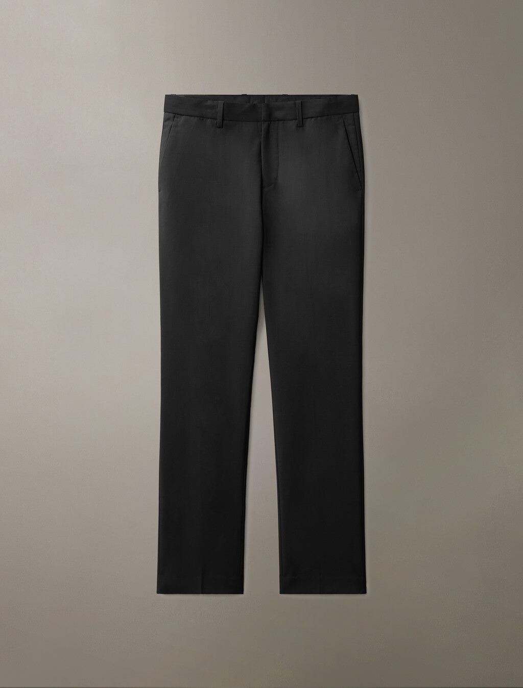 Refined Virgin Wool Slim Trouser, Black, hi-res