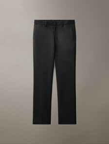 Refined Virgin Wool Slim Trouser, Black, hi-res