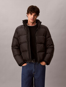 Logo Down Puffer Jacket, Black, hi-res