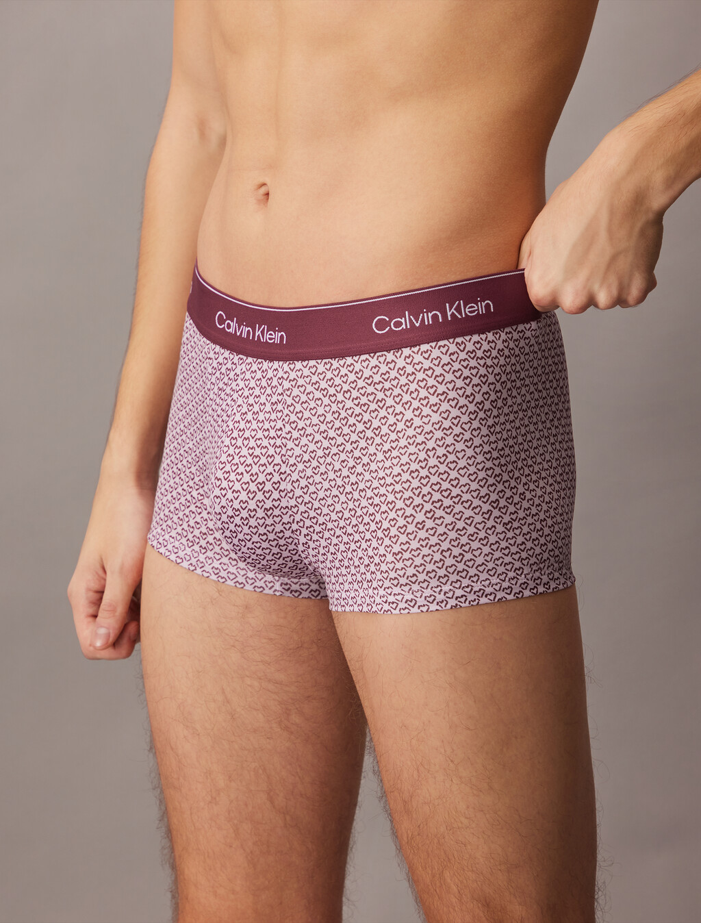 Icon Cotton Stretch 限量版低腰平口內褲, STENCIL HEART_SPRING LILAC, hi-res