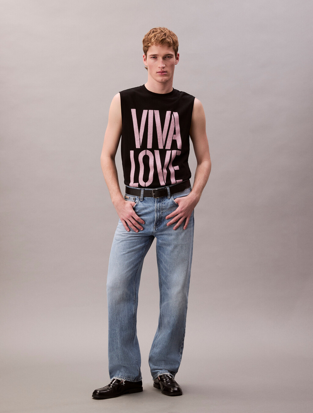 Pride Viva Love Graphic Relaxed Tank Top, Black, hi-res