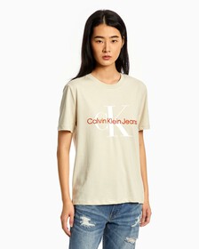 Organic Cotton Monogram Tee, Eggshell, hi-res