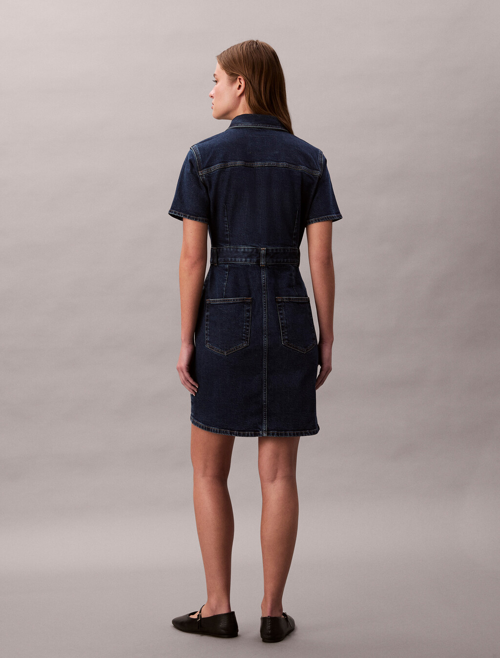 Trucker Mini Denim Dress, ASTEROID CLOUD, hi-res